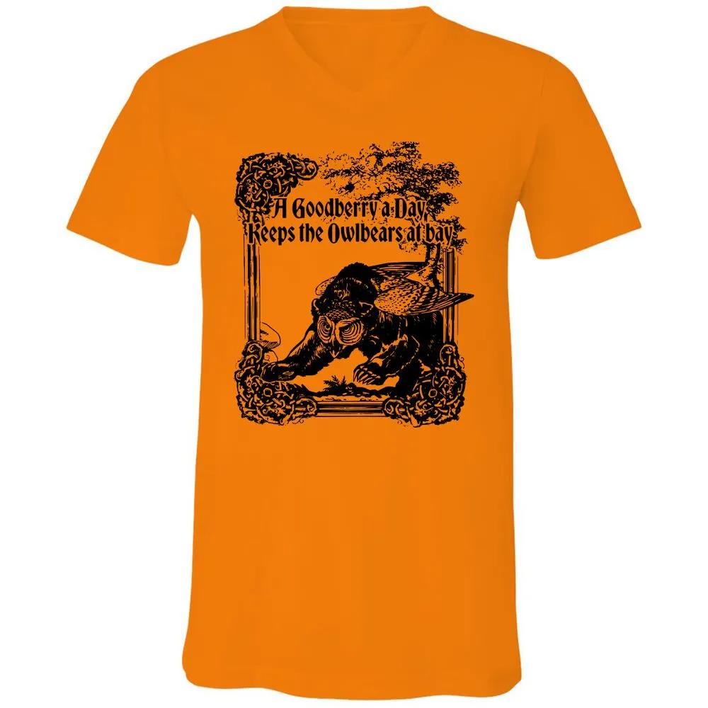 A Goodberry A Day Keeps The Owlbears At Bay Unisex V-Neck T-Shirt - Orange - 11