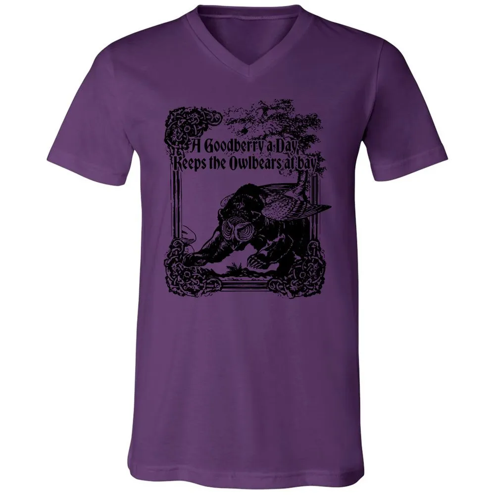 A Goodberry A Day Keeps The Owlbears At Bay Unisex V-Neck T-Shirt - Team Purple - 2