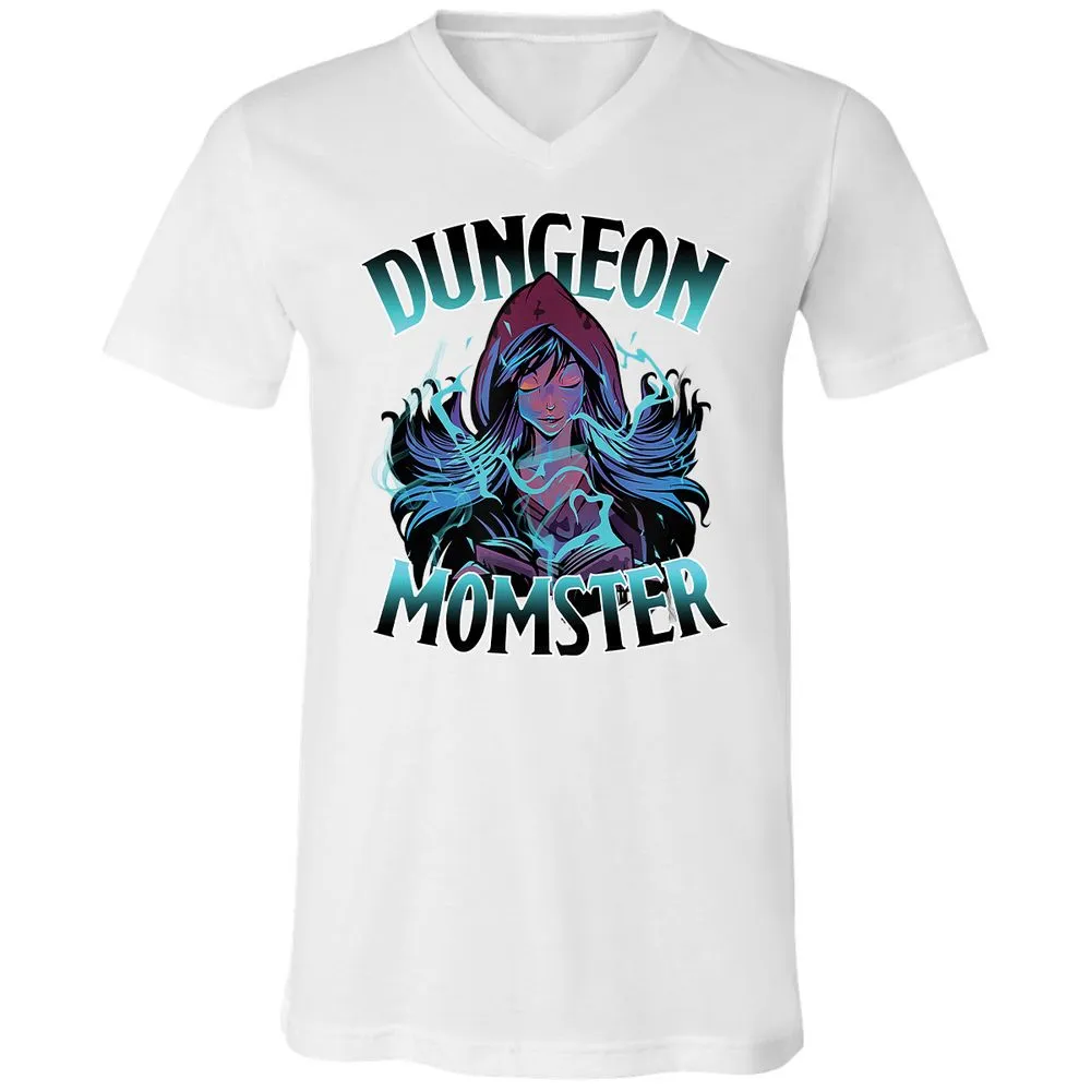 Dungeon Momster Unisex V-Neck T-Shirt - White - 5