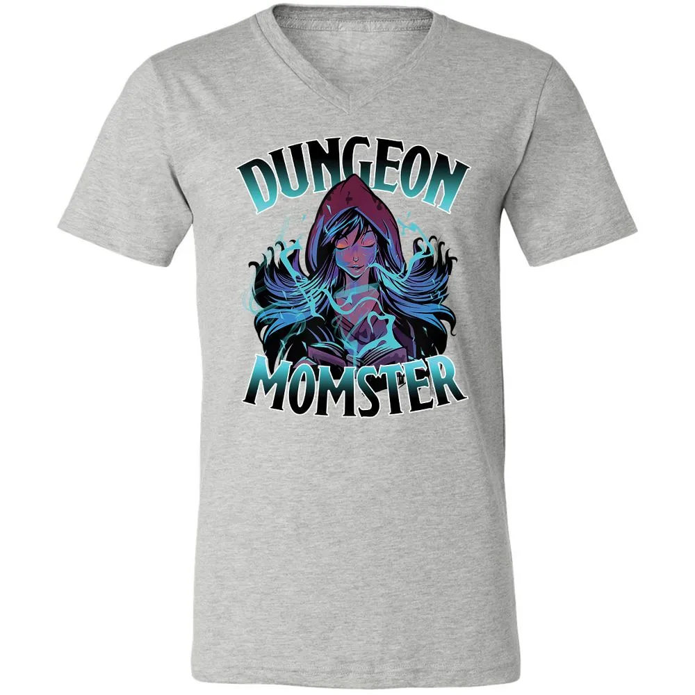 Dungeon Momster Unisex V-Neck T-Shirt - Athletic Heather - 7