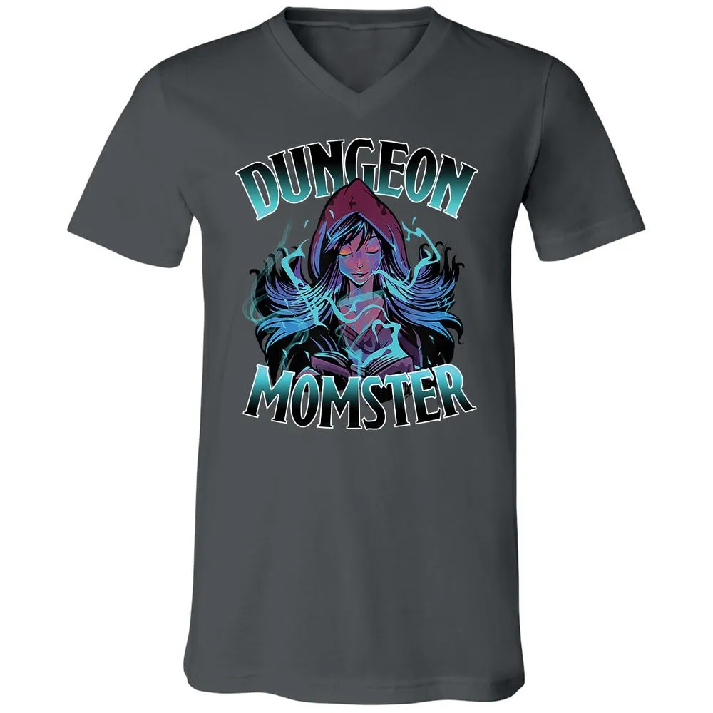 Dungeon Momster Unisex V-Neck T-Shirt - Asphalt - 12