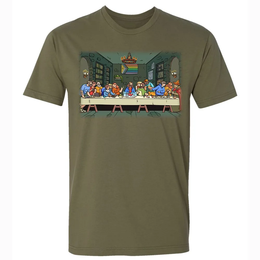 DnD Characters Pride Themed The Last Supper Shirt Premium Unisex T-Shirt - Military Green - 5