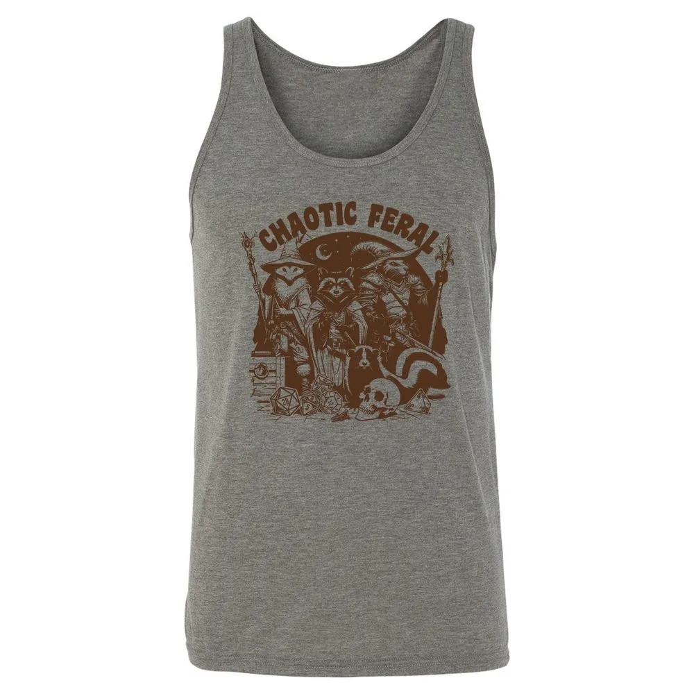 Raccoon Chaotic Feral Unisex Jersey Tank - Grey Triblend - 2