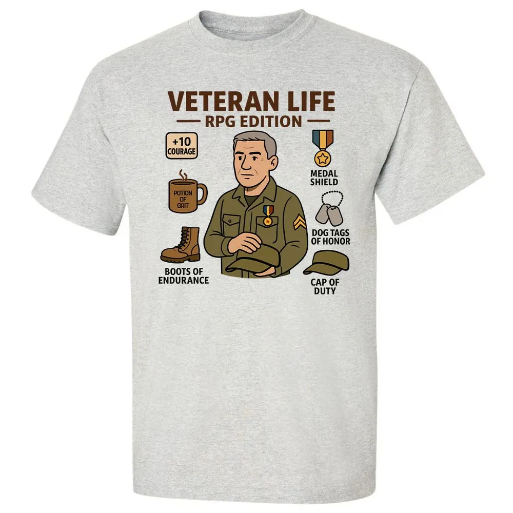 Veteran Life RPG Edition Classic Unisex T-Shirt - Ash - 2
