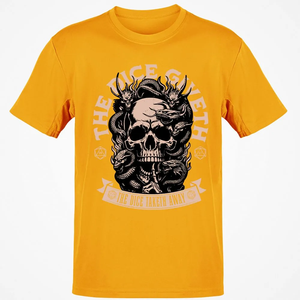 The Dice Giveth The Dice Taketh Away Classic Unisex T-Shirt - Gold - 4