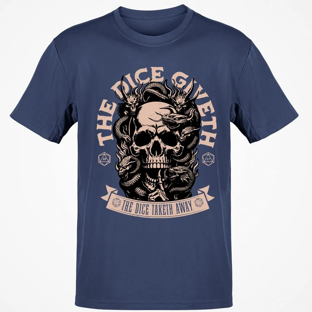 The Dice Giveth The Dice Taketh Away Classic Unisex T-Shirt - Navy - 7