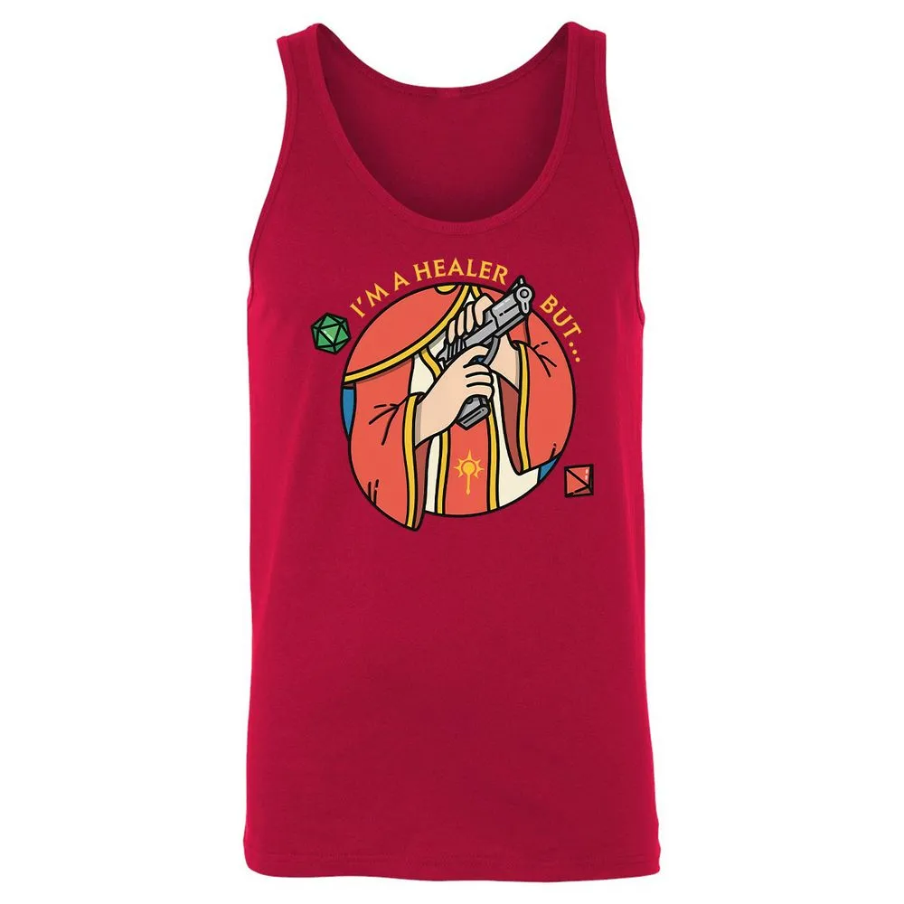 I'm A Healer But Unisex Jersey Tank - Red - 11