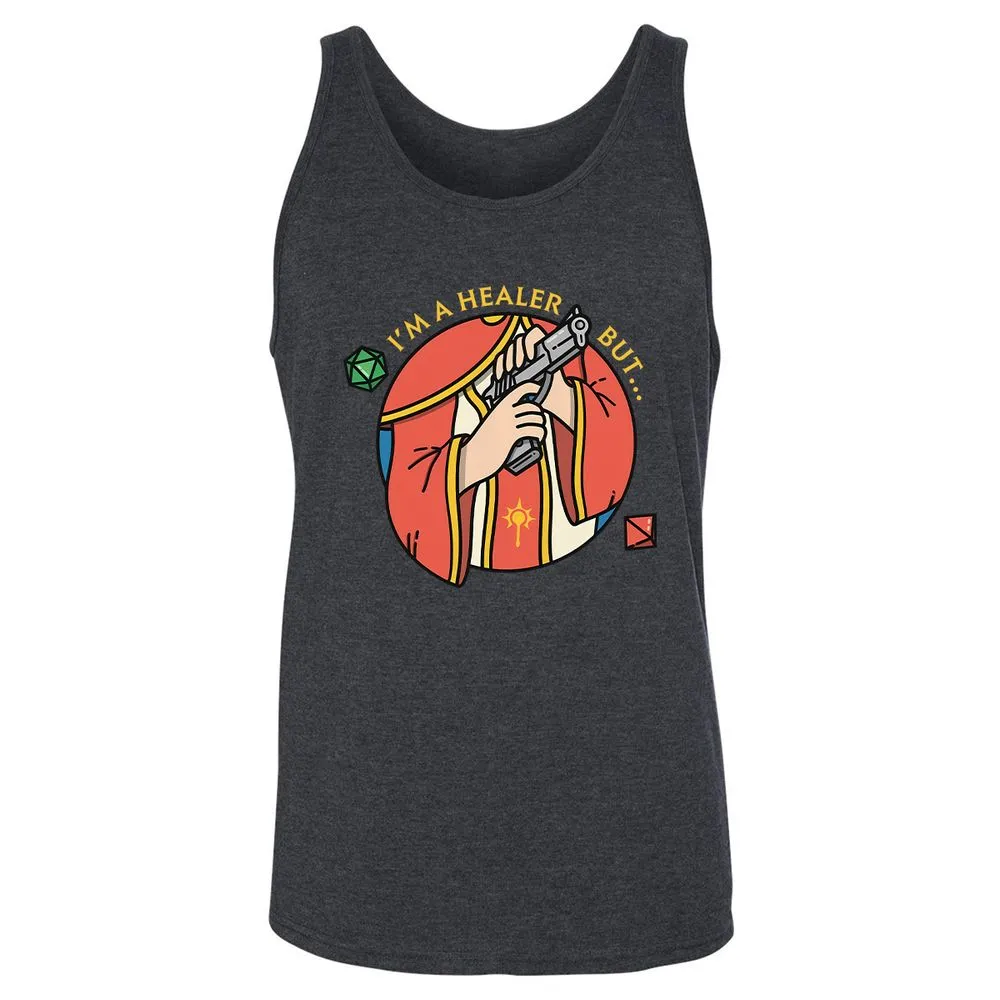I'm A Healer But Unisex Jersey Tank - Dark Grey Heather - 6