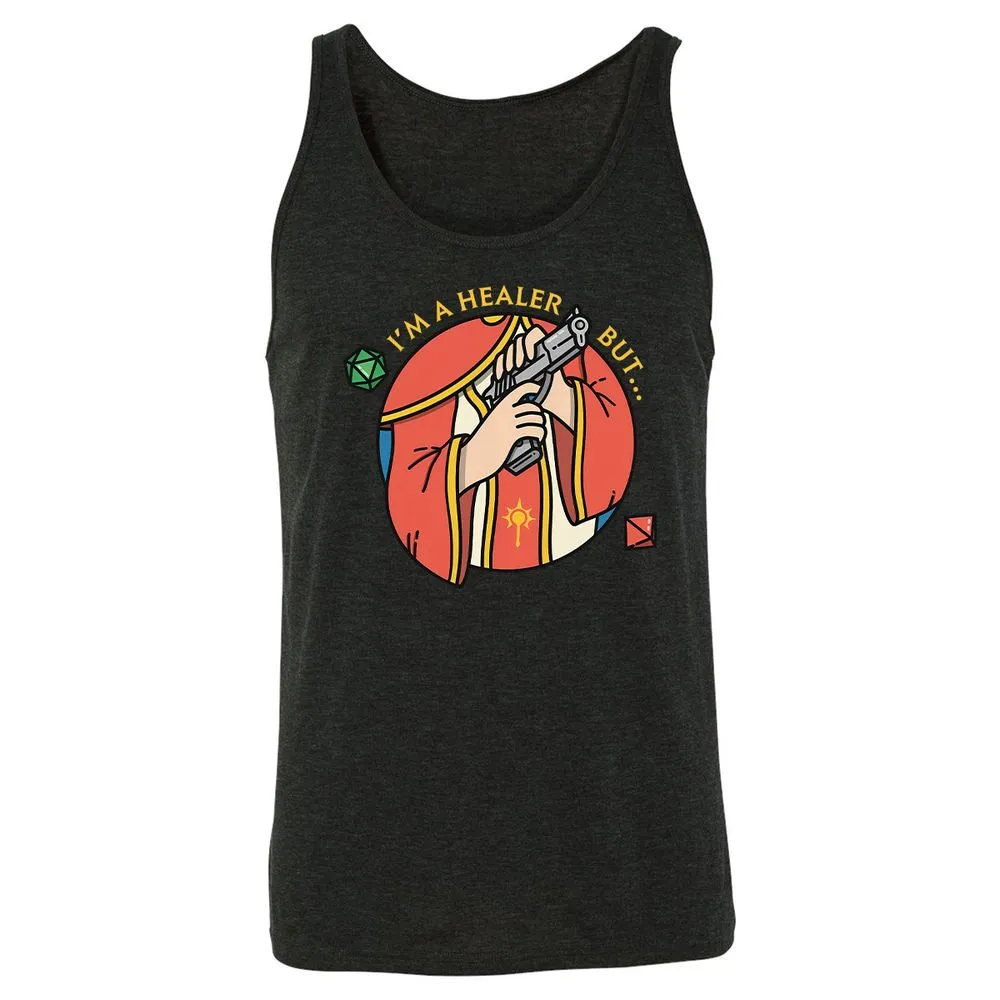 I'm A Healer But Unisex Jersey Tank - Charcoal Black Triblend - 5