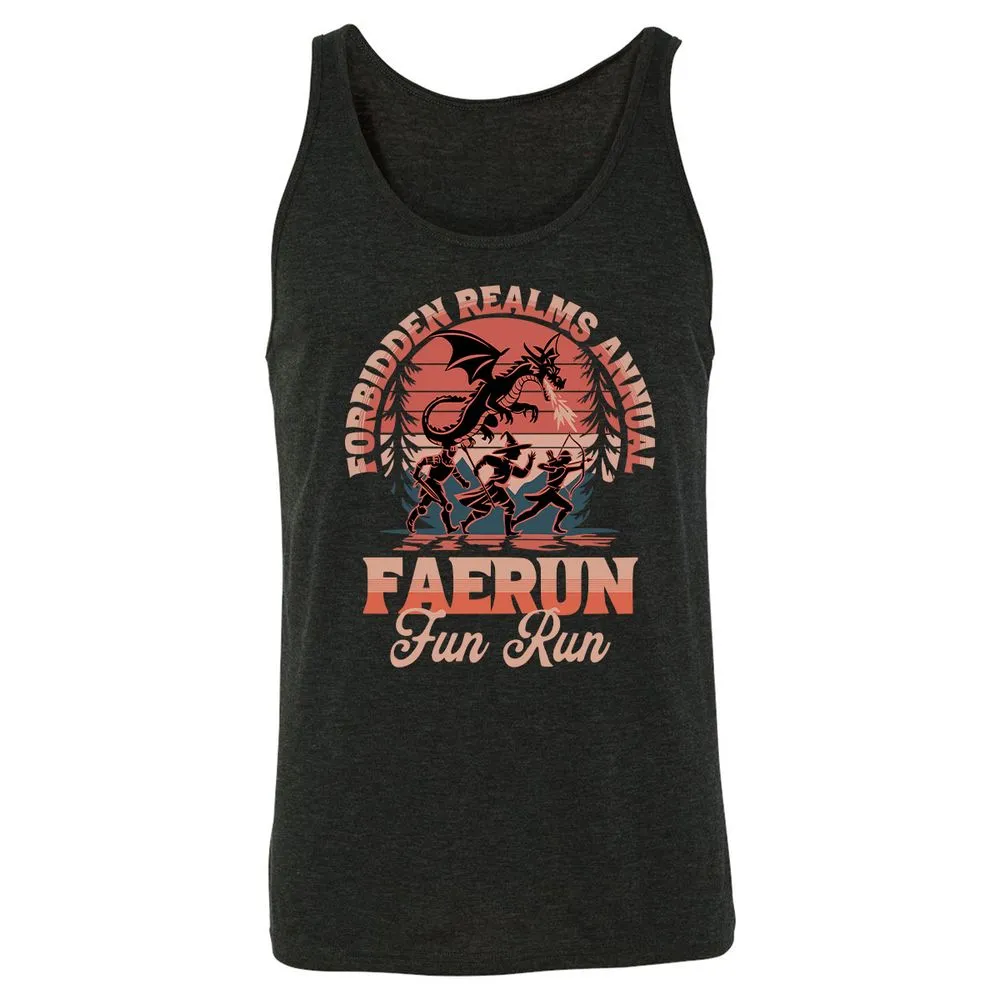 Faerun Fun Run Unisex Jersey Tank - Charcoal Black Triblend - 5