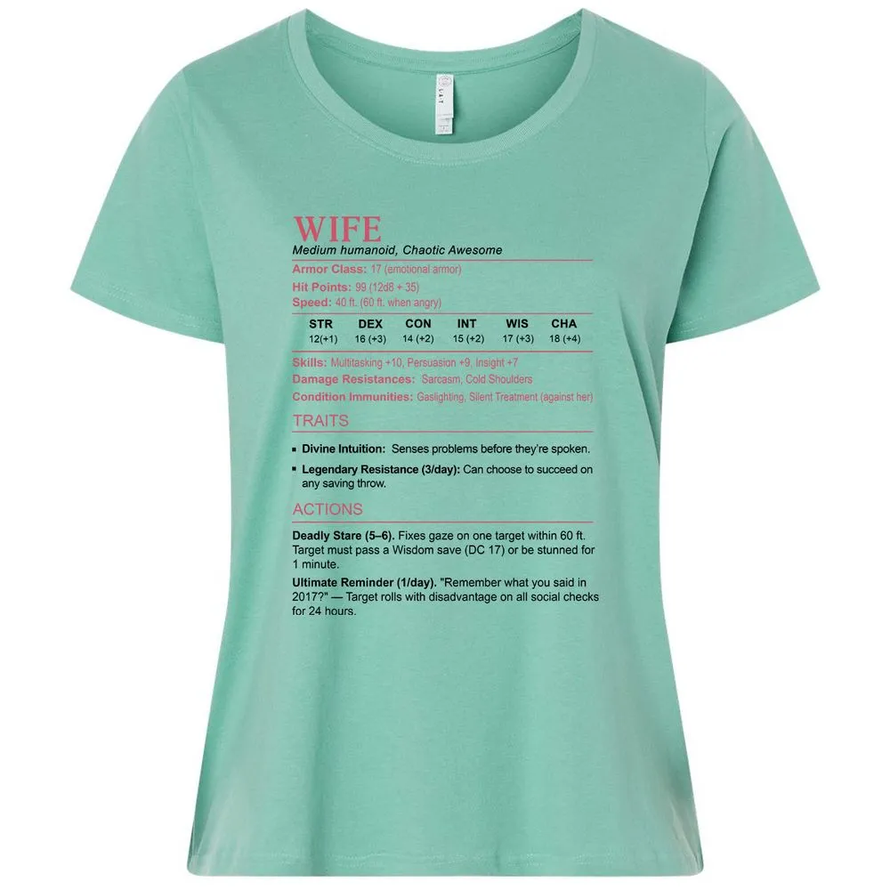 Wife Stats 2 Ladies Curvy Jersey - Saltwater - 7