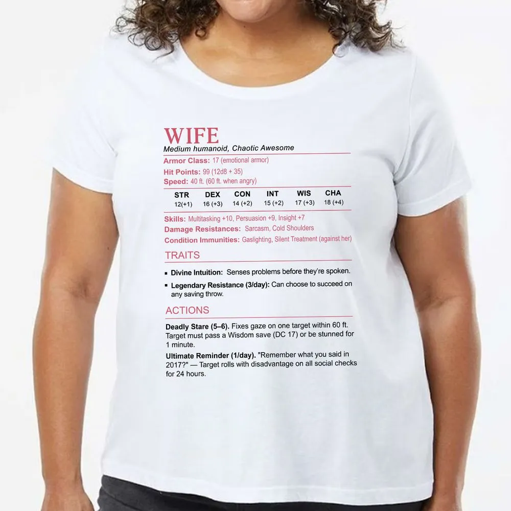 Wife Stats 2 Ladies Curvy Jersey - model - 0