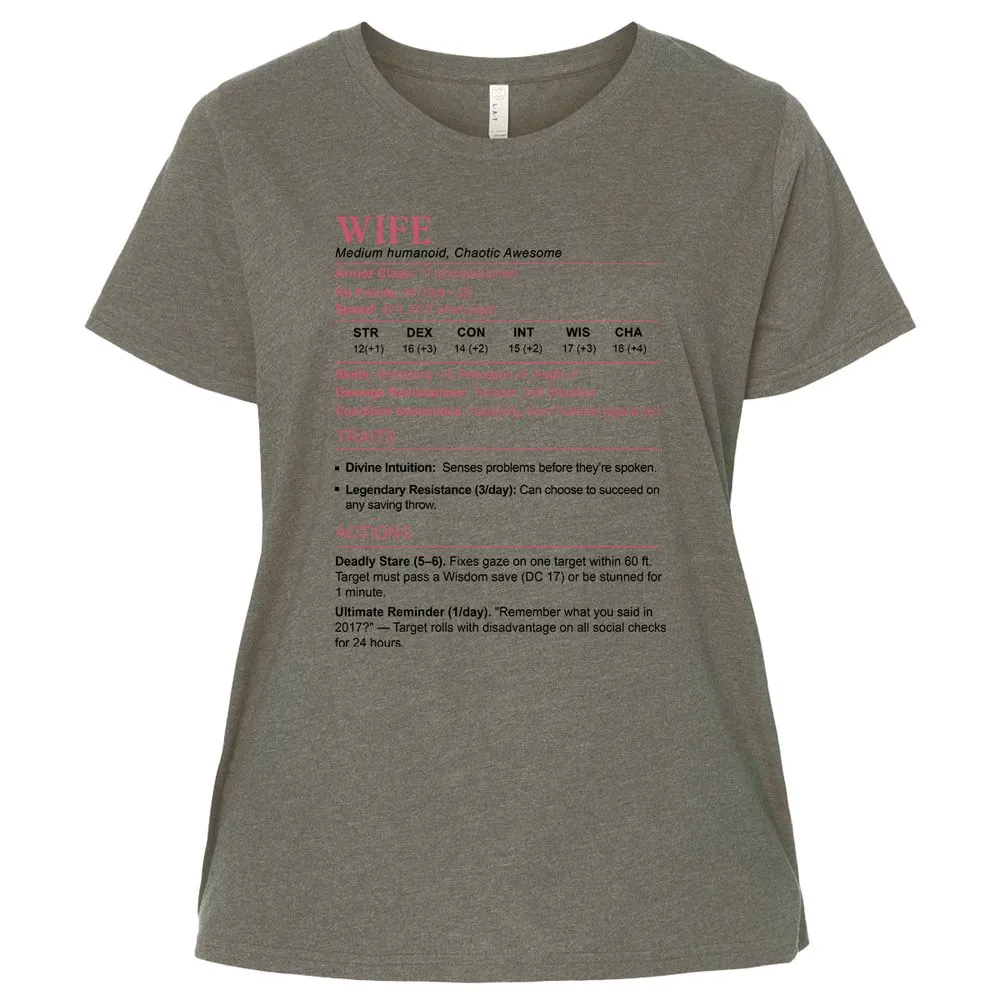 Wife Stats 2 Ladies Curvy Jersey - Bamboo Blackout - 2