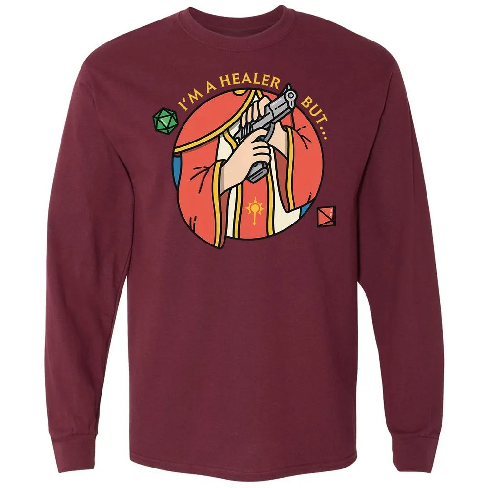 I'm A Healer But Long Sleeve T-Shirt - Maroon - 11