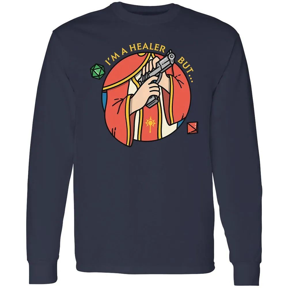 I'm A Healer But Long Sleeve T-Shirt - Navy - 2