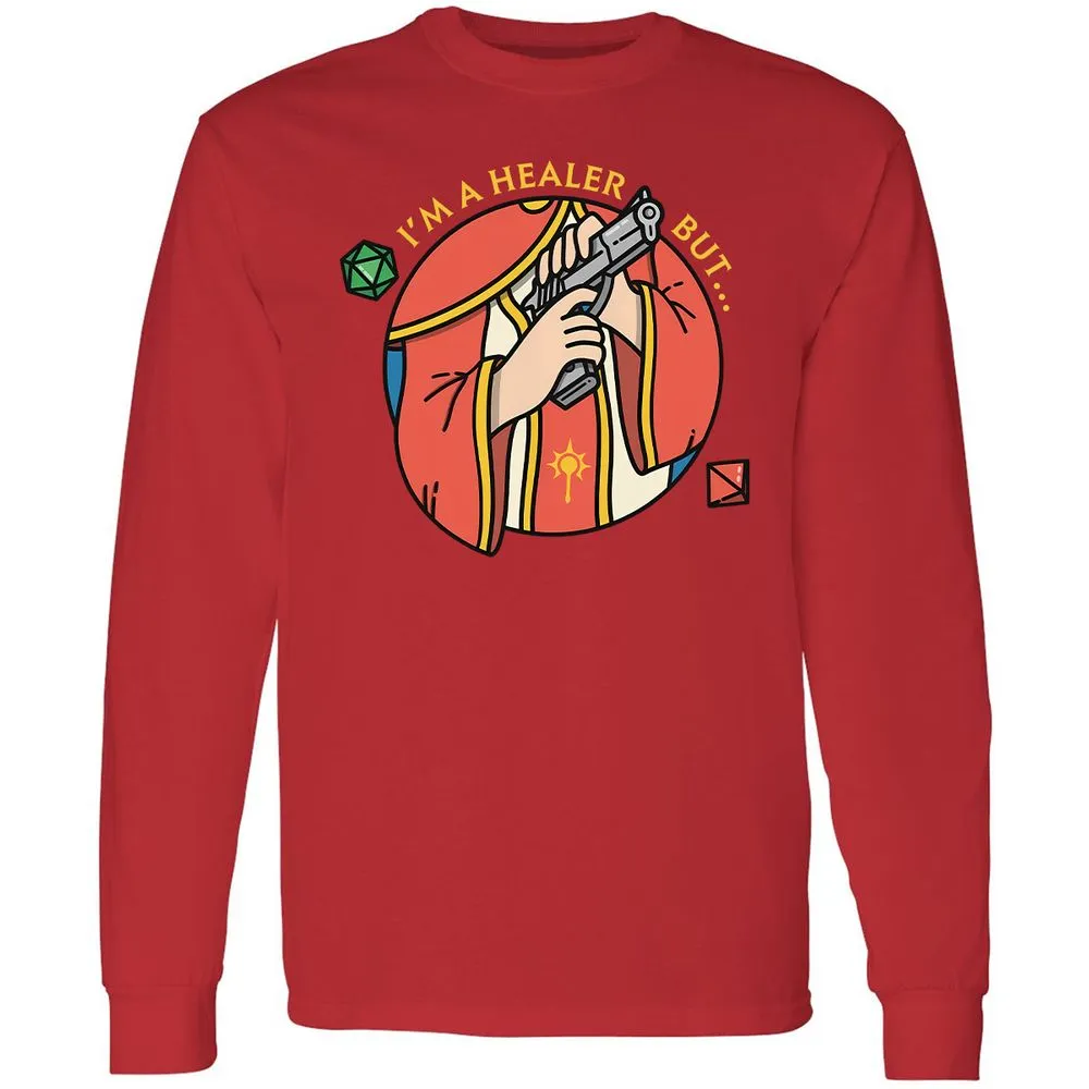 I'm A Healer But Long Sleeve T-Shirt - Red - 14