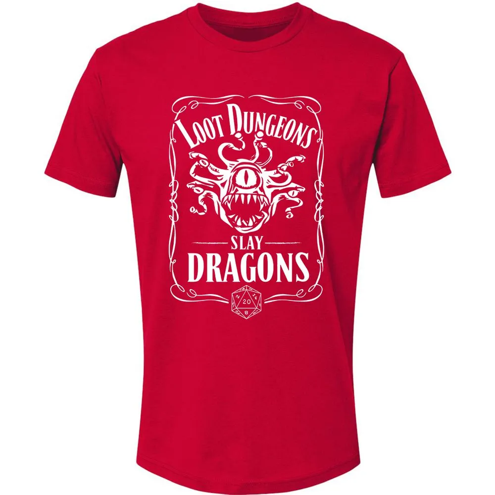 Loot Dungeon Slay Dragons Premium Unisex T-Shirt - Red - 6