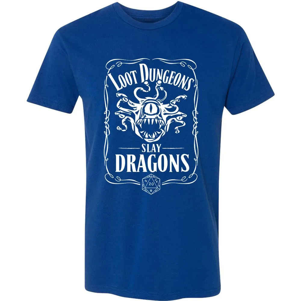 Loot Dungeon Slay Dragons Premium Unisex T-Shirt - Royal - 10