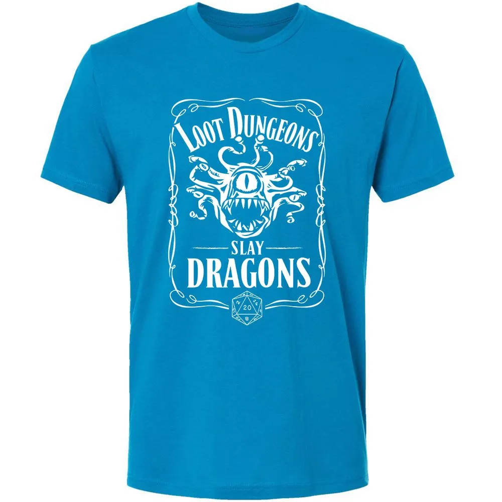 Loot Dungeon Slay Dragons Premium Unisex T-Shirt - Turquoise - 16