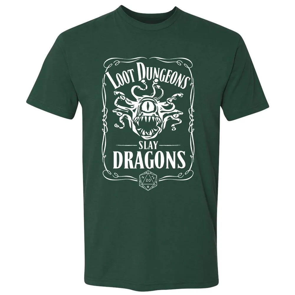 Loot Dungeon Slay Dragons Premium Unisex T-Shirt - Forest Green - 13