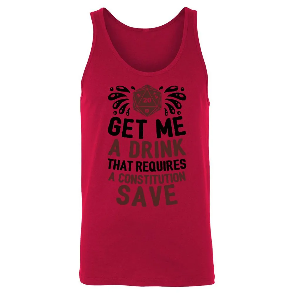 Get Me A Drink Unisex Jersey Tank - Red - 11