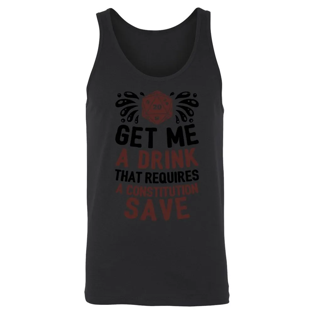 Get Me A Drink Unisex Jersey Tank - Black - 14