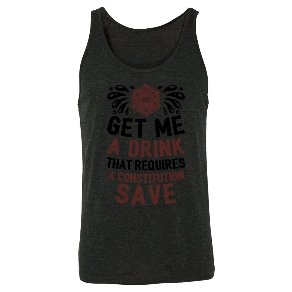 Get Me A Drink Unisex Jersey Tank - Charcoal Black Triblend - 5