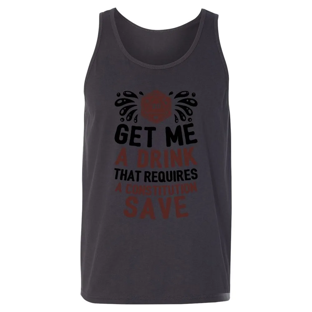 Get Me A Drink Unisex Jersey Tank - Dark Grey - 7