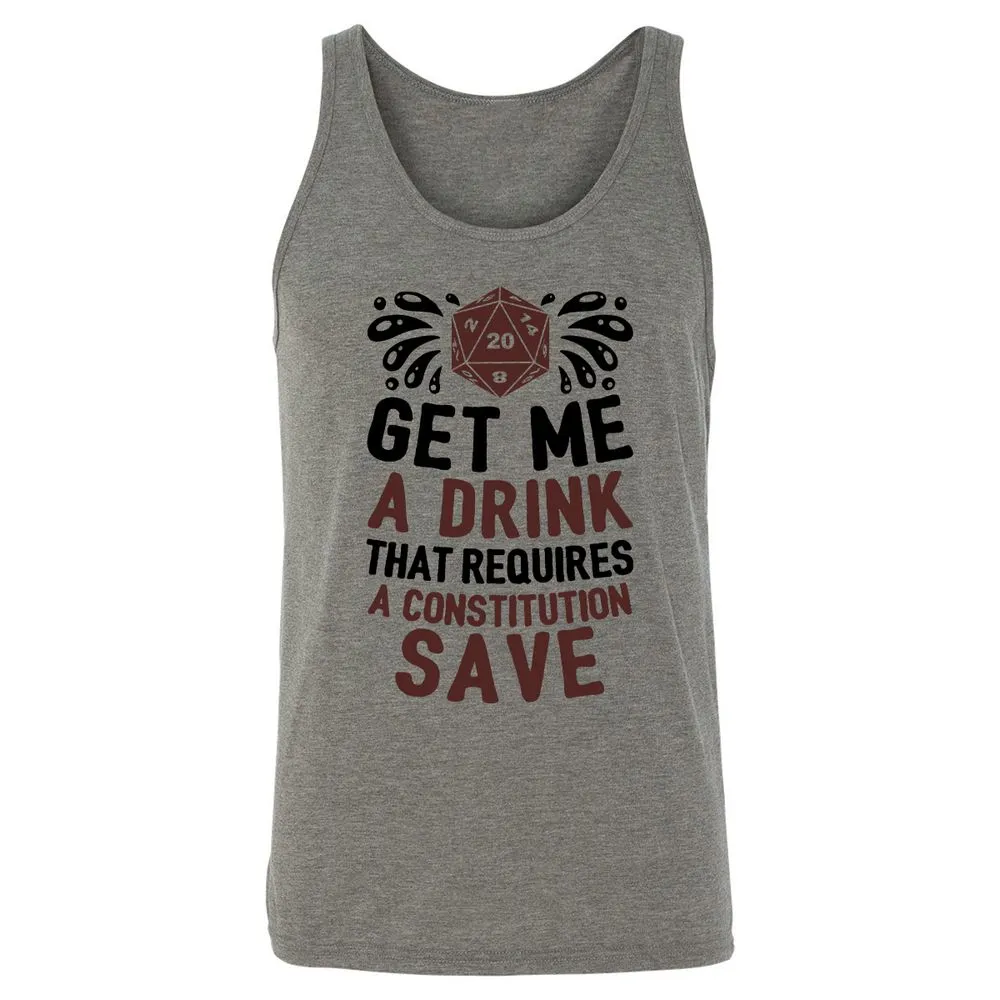 Get Me A Drink Unisex Jersey Tank - Grey Triblend - 2