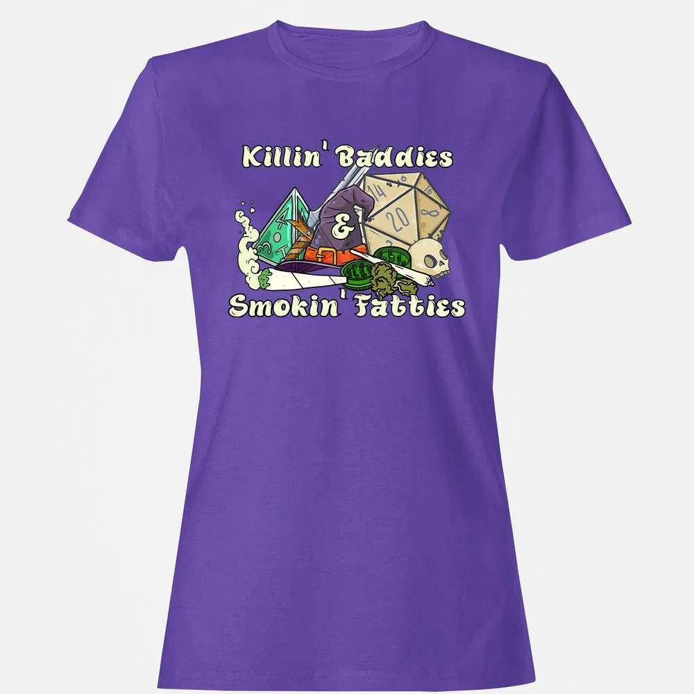 Killin' Baddies Smokin' Fatties Women's T-Shirt - Purple - 12
