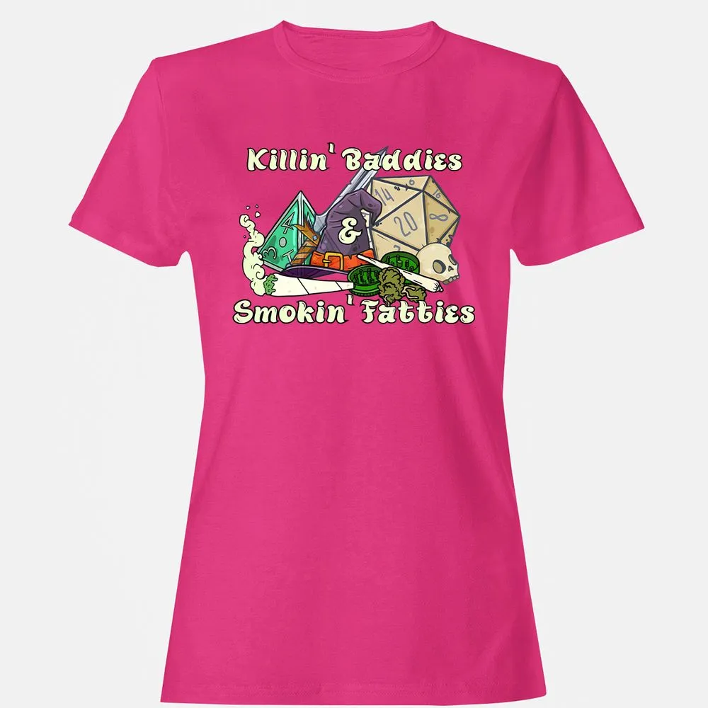 Killin' Baddies Smokin' Fatties Women's T-Shirt - Heliconia - 6