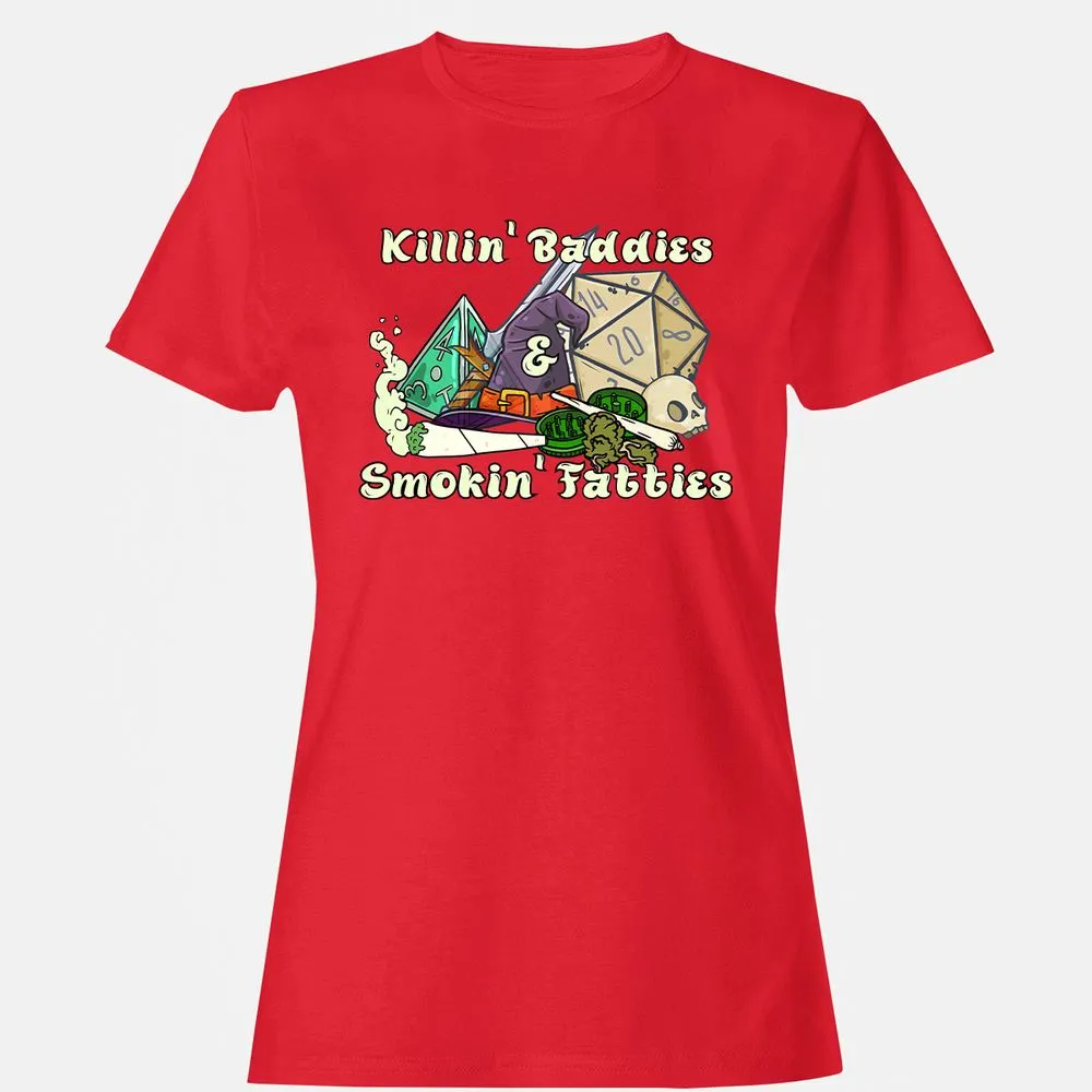 Killin' Baddies Smokin' Fatties Women's T-Shirt - Red - 13