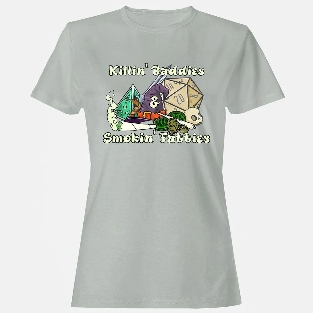 Killin' Baddies Smokin' Fatties Women's T-Shirt - Ash - 2