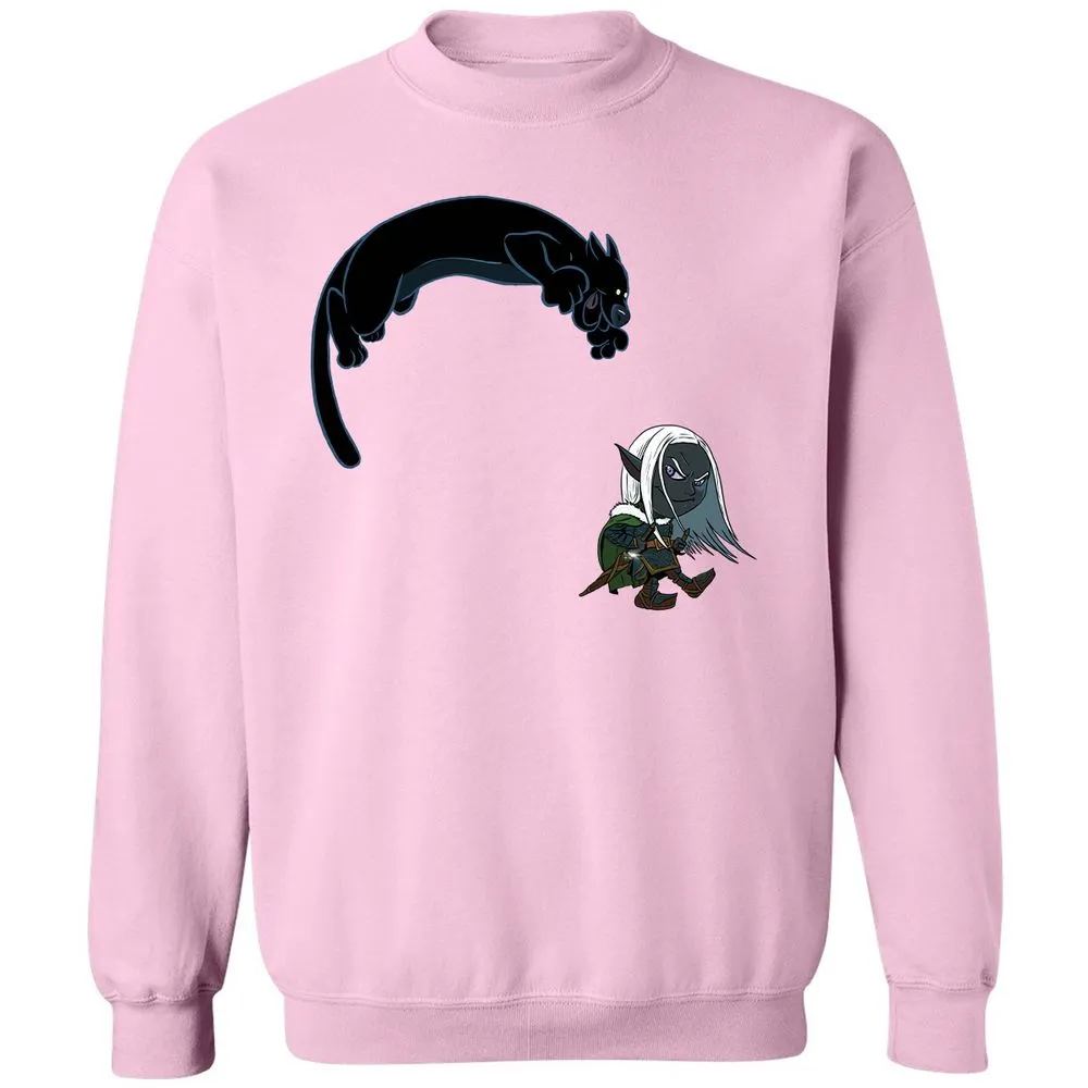 Drizzt And Guenhwyvar Classic Unisex Sweatshirt - Light Pink - 3