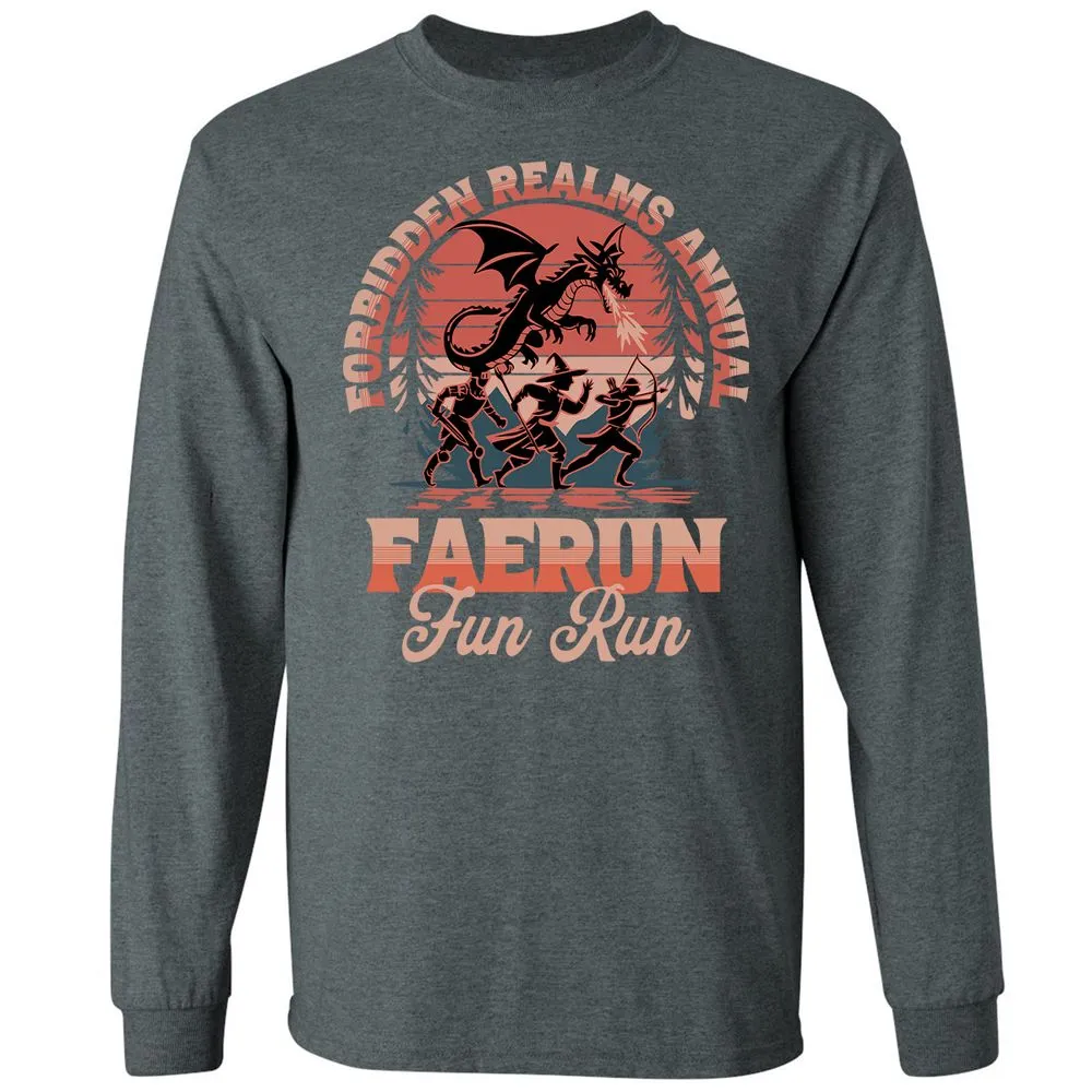 Faerun Fun Run Long Sleeve T-Shirt - Dark Heather - 15