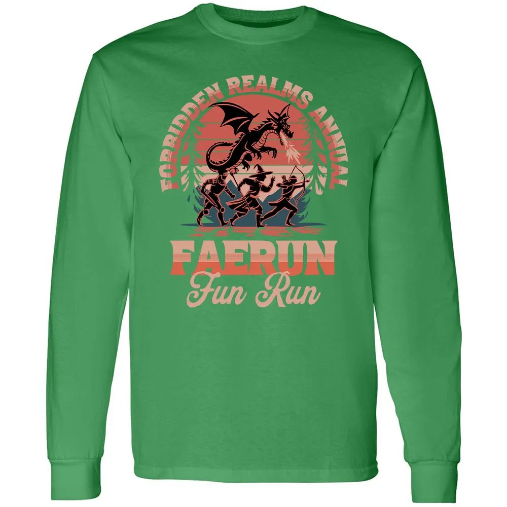 Faerun Fun Run Long Sleeve T-Shirt - Irish Green - 10
