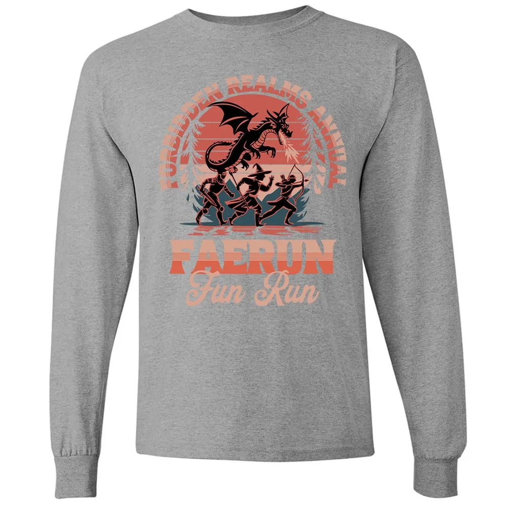 Faerun Fun Run Long Sleeve T-Shirt - Graphite Heather - 6