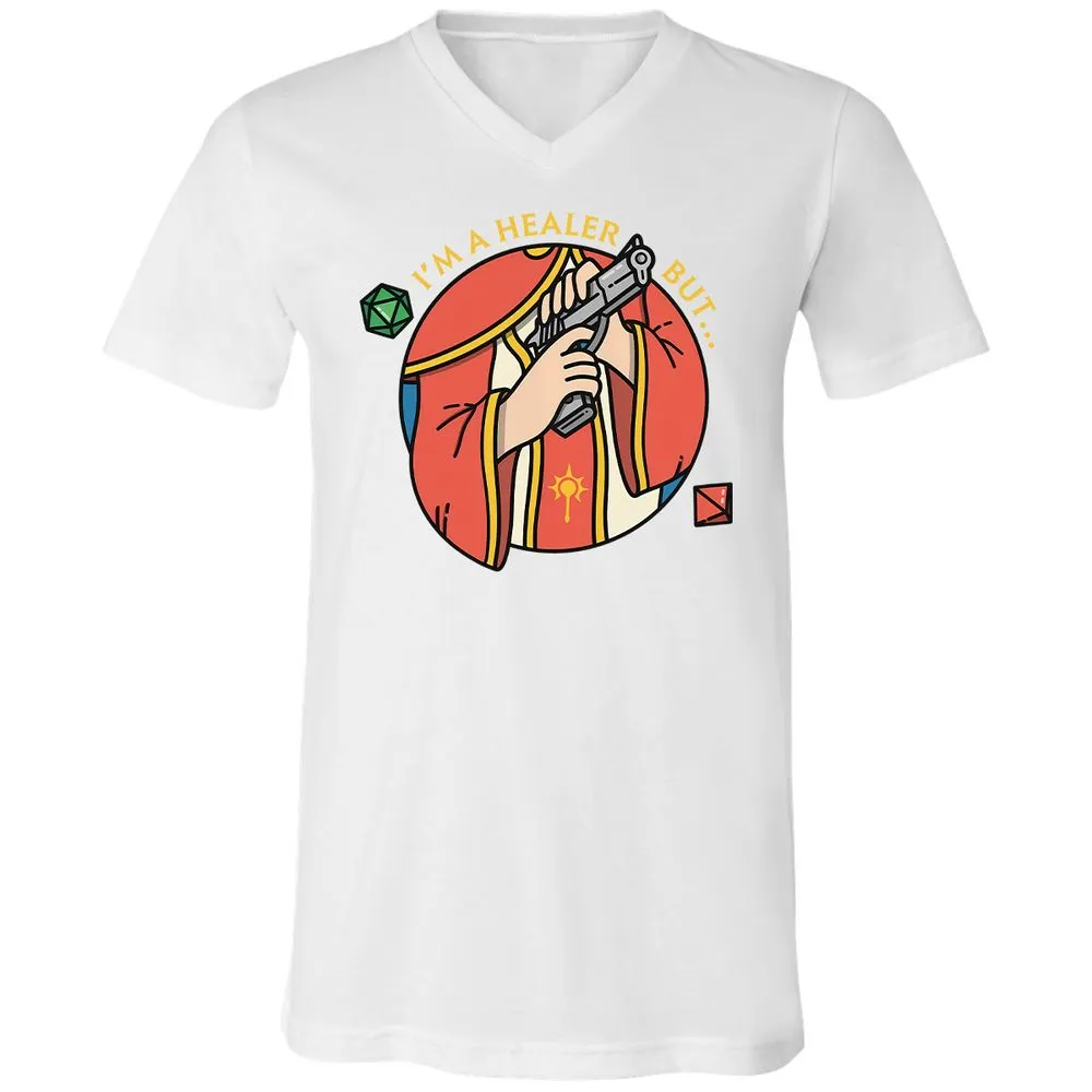 I'm A Healer But Unisex V-Neck T-Shirt - White - 5