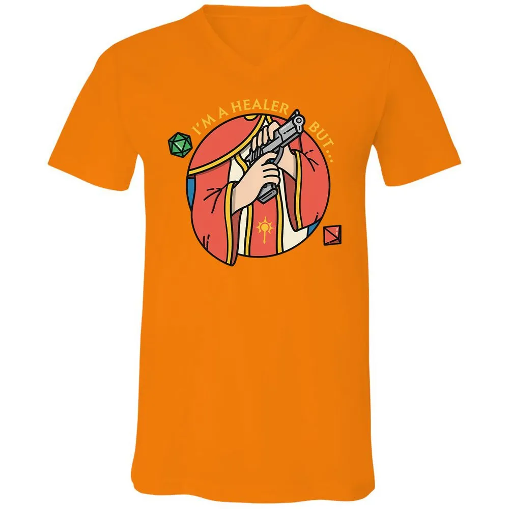 I'm A Healer But Unisex V-Neck T-Shirt - Orange - 11