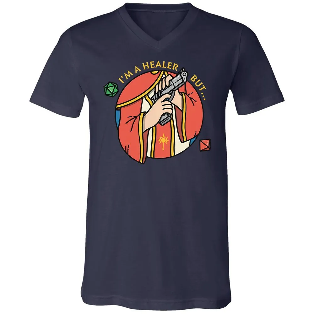 I'm A Healer But Unisex V-Neck T-Shirt - Navy - 2