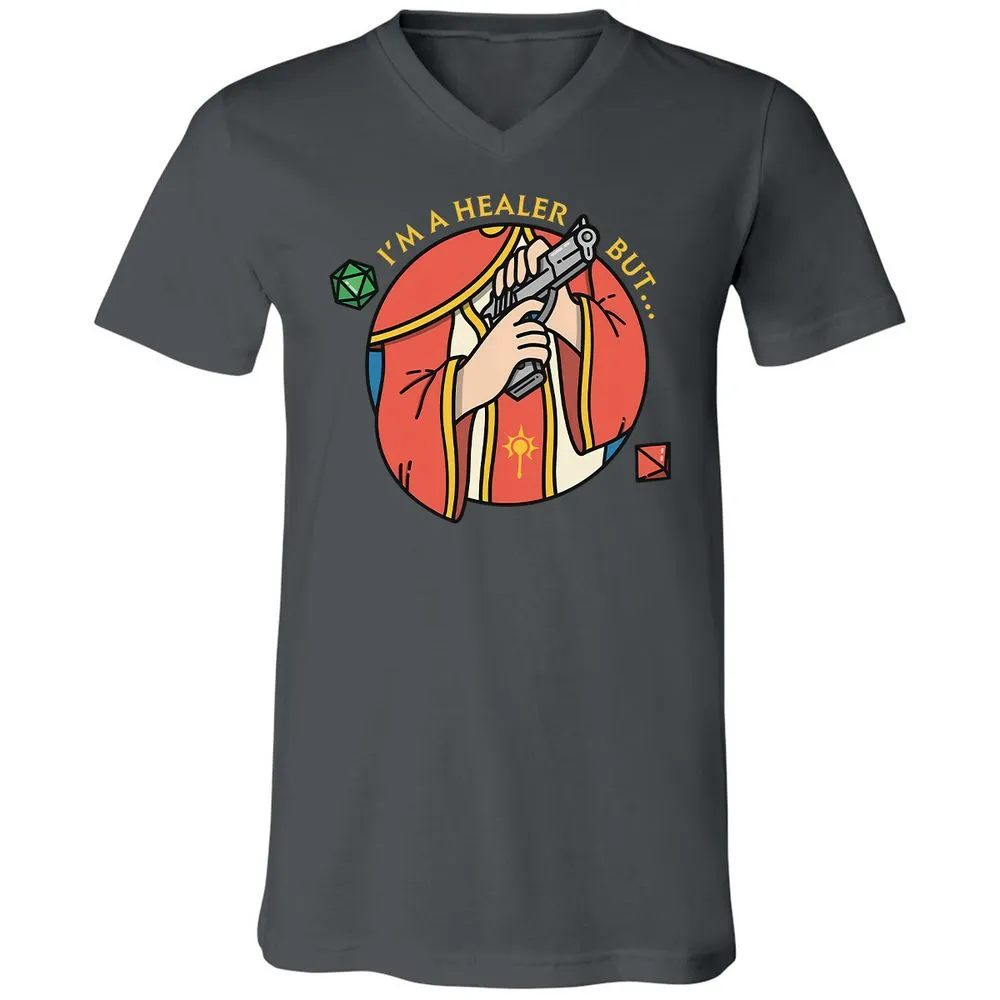 I'm A Healer But Unisex V-Neck T-Shirt - Asphalt - 12