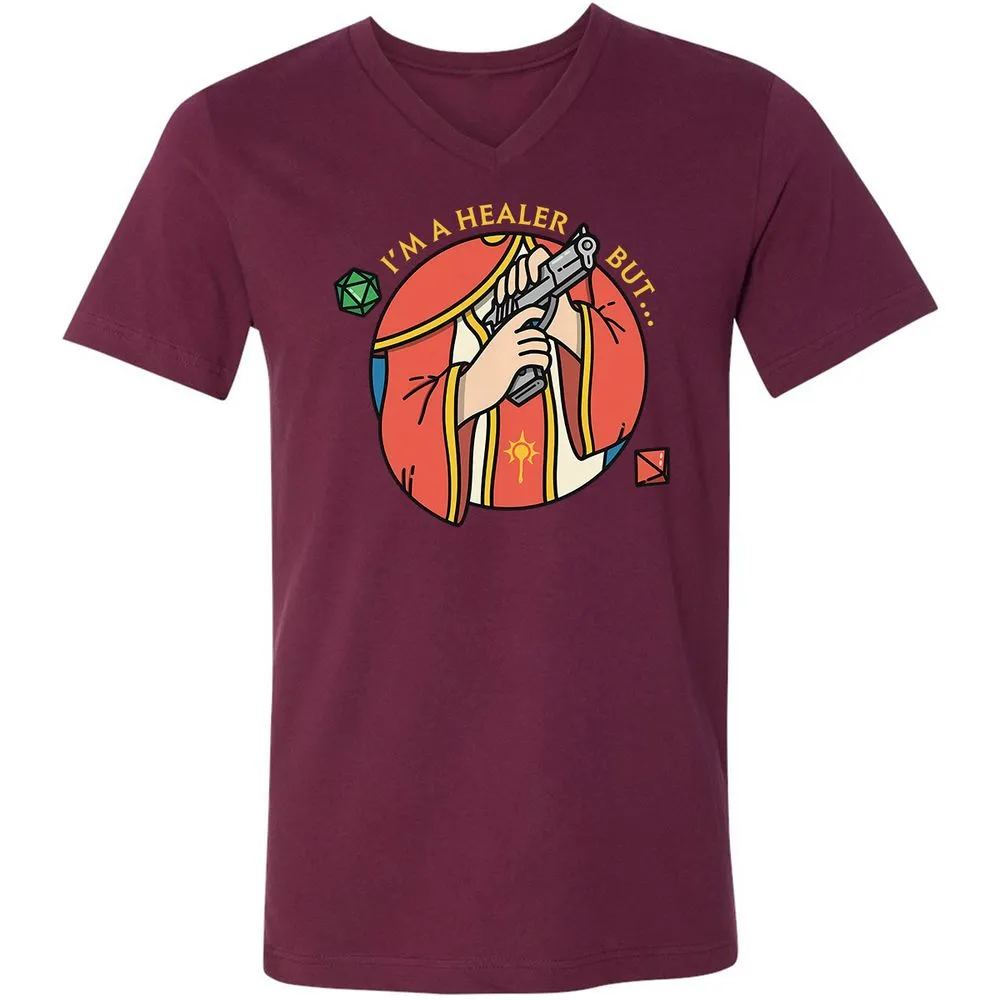 I'm A Healer But Unisex V-Neck T-Shirt - Maroon - 6