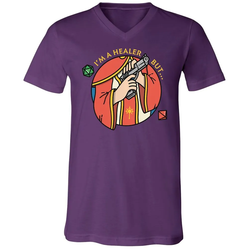 I'm A Healer But Unisex V-Neck T-Shirt - Team Purple - 9