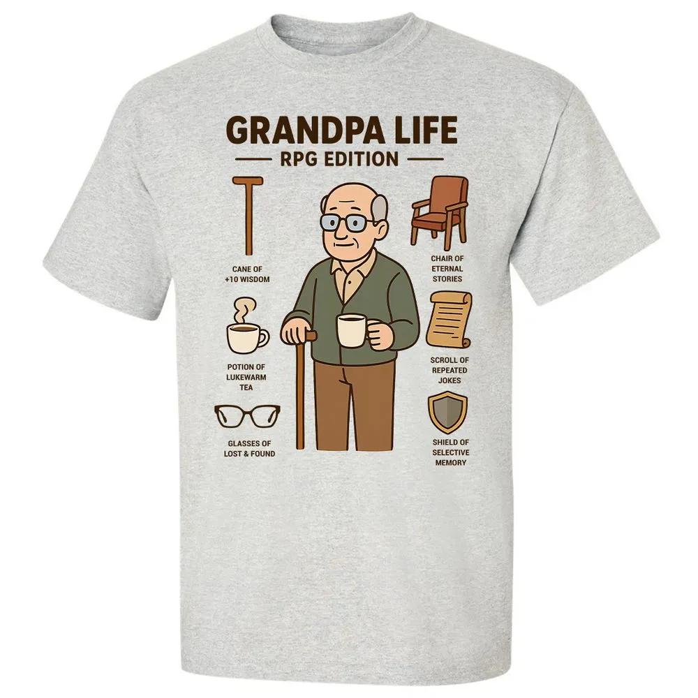 Grandpa Life RPG Edition Classic Unisex T-Shirt - Ash - 2