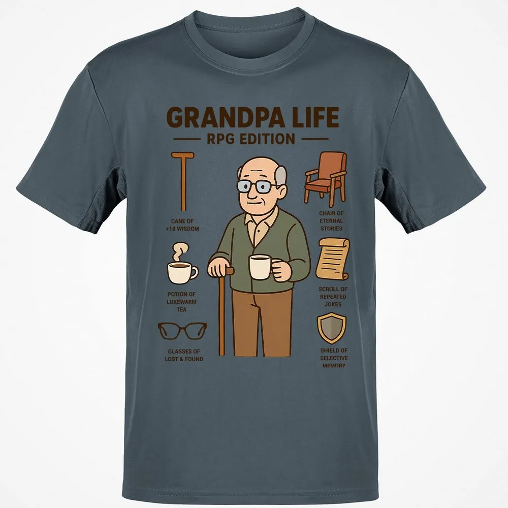 Grandpa Life RPG Edition Classic Unisex T-Shirt - Charcoal - 3