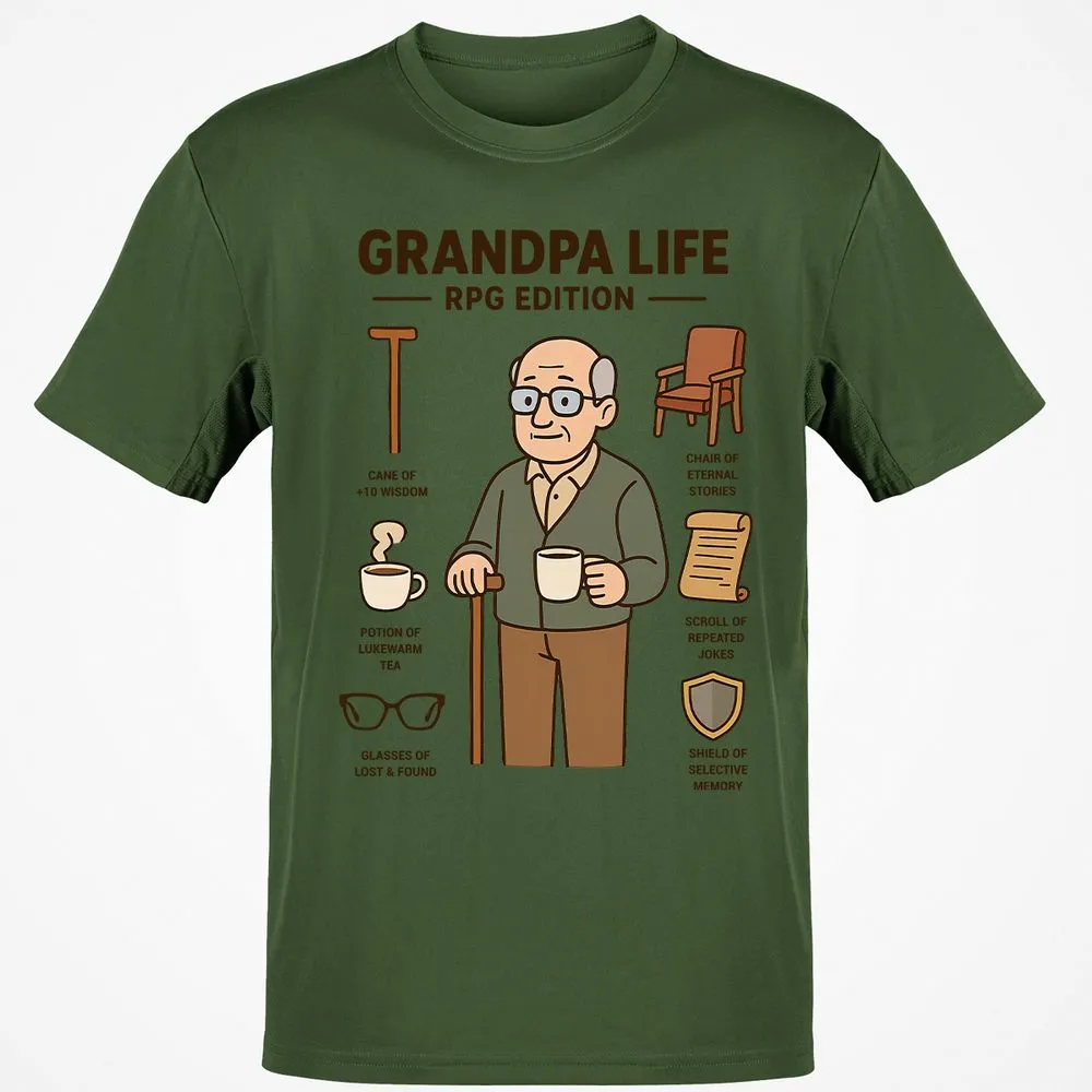 Grandpa Life RPG Edition Classic Unisex T-Shirt - Military Green - 6