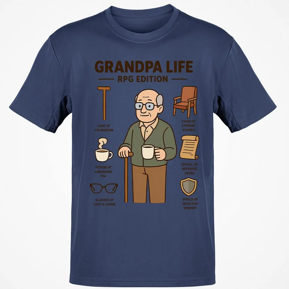 Grandpa Life RPG Edition Classic Unisex T-Shirt - Navy - 7