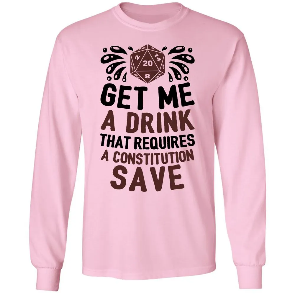 Get Me A Drink Long Sleeve T-Shirt - Light Pink - 3