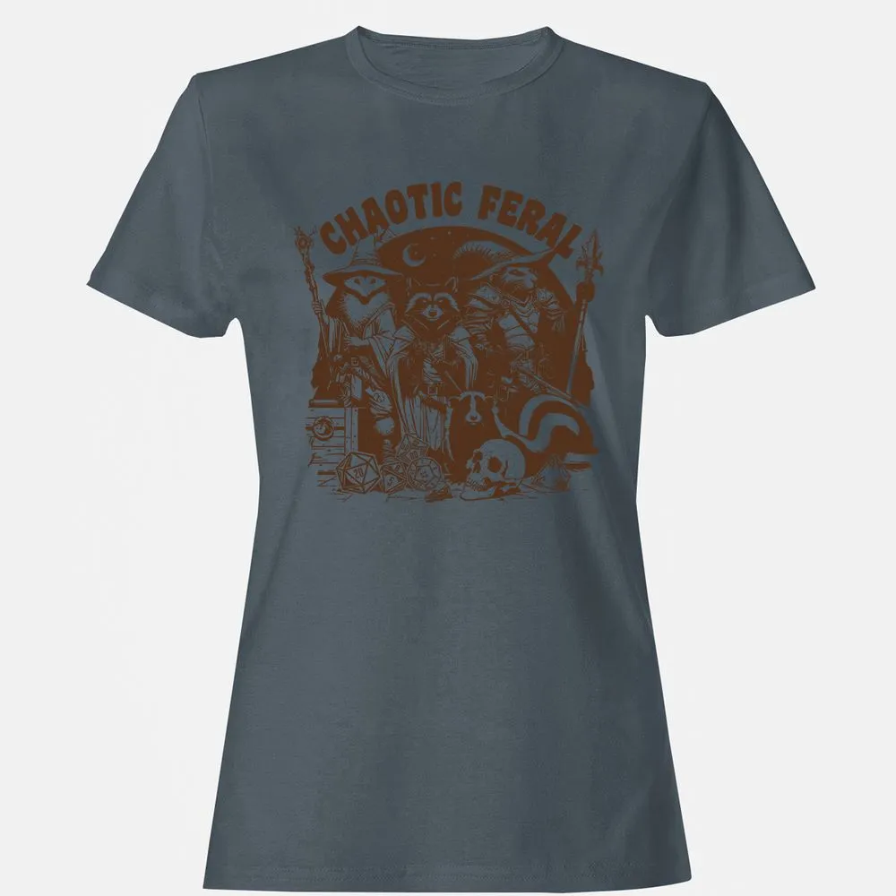 Raccoon Chaotic Feral Women's T-Shirt - Charcoal - 3