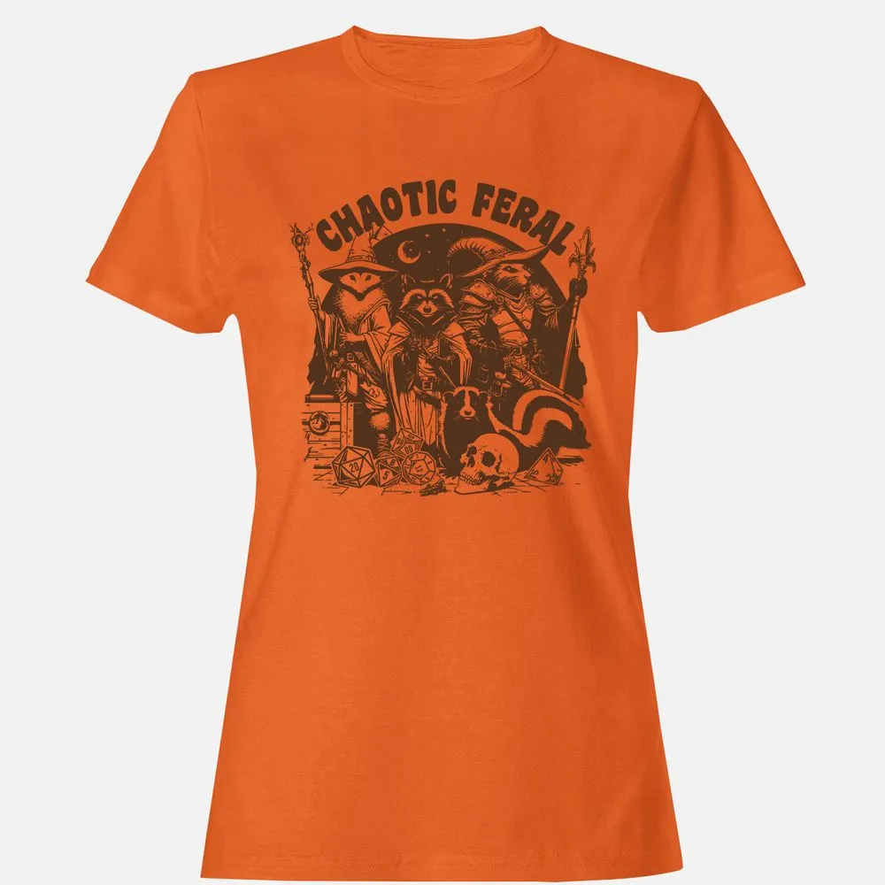 Raccoon Chaotic Feral Women's T-Shirt - Orange - 11
